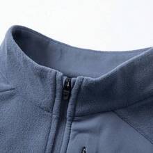 Mubberry Unique Mens Fleece Sweatshirt Jacket Pullover Pockets Warm Winter Jacket Thermal - 藍色 - 查看 3