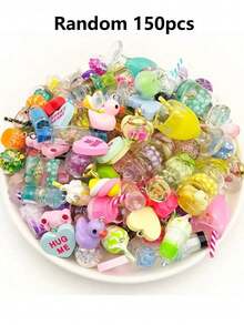 5/30/50/80/100/150/200颗多色亮面玻璃珠 - 透明首饰制作套装 - 可制作独特的项链、手链和耳环，适合DIY爱好者 - 彩色 - 查看 21