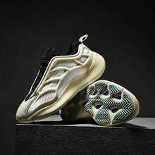 Men Putian Luminous Casual Sports Men's Shoes Height Increasing Dad Shoes Sneakers - Trắng và Đen - Xem 6