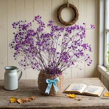 2000+ Hastes Buquê de Flores Secas Naturais de Bebê's Breath - Opções Multicoloridas, Buquê de Flores Reais Preservadas Branco Marfim de 16", Ramos de Encher Vaso, Para Decoração de Casamento, Centros de Mesa, Decoração Doméstica, Artesanato Floral DIY, Adereços de Fotografia, Suprimentos de Buquê DIY - Violeta - Visão 2