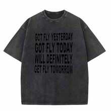 Got Fly Yesterday,Got Fly Today,Will Definitely Get Fly Tomorrow Cool Graphic Print Men's Summer TShirt, Casual Short Sleeve Crew Neck Tee,Lightweight Breathable Top For Daily Wear - 款式9 - 查看 1