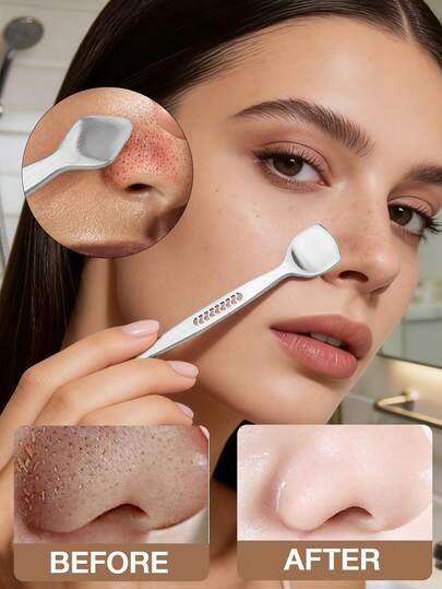 2 piezas Juego de herramientas para eliminar puntos negros - Extractor de puntos negros de acero inoxidable + Aguja removedora de comedones, con estuche de almacenamiento portátil, herramienta profesional para limpieza de poros y acné, conveniente para viajar