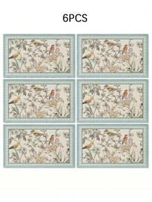 Juego de 4 piezas/6 piezas de individuales de lino estilo bohemio, manteles individuales antideslizantes para mesa de comedor, mantel rectangular, lavable, adecuado para cena familiar, mesa de café, decoración de cocina y comedor, decoración de mesa para fiestas y escenas, decoración del hogar - Multicolor - Ver 10