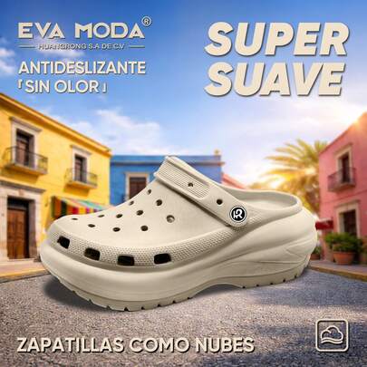 EVA MODAR Serie Glow Queen -Sandalias de Moda con Charms de Lujo , EVA Flexible y Antiderrapante , Cómodas y Duraderas , Fácil Uso y Estilo Chic Todo el Año.
