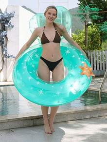 1pc Outdoor Summer PVC Inflatable Starfish Adult Backrest Lounge Chair With Water Games And Swimming Rings, Suitable For Beach Parties And Beach Water Sports, Pool Inflatable, Beach Essentials, Pool Float - Multicolor - View 2