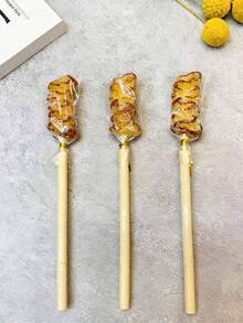 3pcs/4pcs Creative BBQ Skewer Shape Ballpoint Pen 0.5mm Pen Refill Cute Simulation Food Pen Novelty Stationery Gift - Barbecue Skewers Ballpoint Pen - View 9