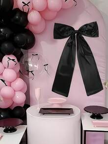 1pc 43in Giant White Bow Ribbon, Writable Design, Suitable For Door/Wall Decor, Wedding Car, Bridal Shower, Streamer Party Backdrop, Church Pew, Theme Party, Birthday, Romantic Atmosphere Decoration - 多色 - 查看 7