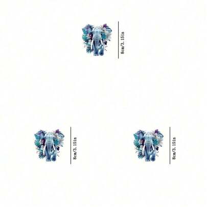 1pc/2pcs/3pcs Blue Elephant Pattern Suitable For T-Shirts, Hoodies, Pillows, Backpacks And Handbags, Ideal Holiday Gifts, Holiday Gift Items | Holiday Design | Printing