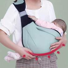 Child Carrier Wrap Multifunctional Baby Carrier Ring Sling For Baby Toddler Carrier Accessories Easy Carrying Artifact Ergonomic - màu xanh lá - Xem 4