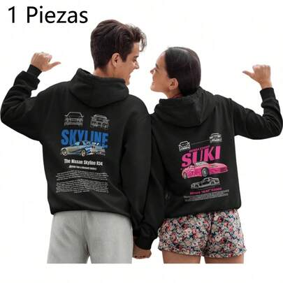 Sudaderas con capucha para parejas individuales, de estilo masculino y femenino, sudaderas con capucha neutra skyline Suki