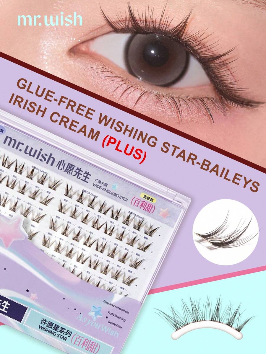 Bộ 112 sợi mi giả không cần keo - Baily Sweet - Gói lớn PLUS - Dòng Wish Star - Tạo hiệu ứng quyến rũ, cong tự nhiên, sống động, mềm mại, giúp mắt to hơn, Mi giả MR.WISH - C - Xem 1