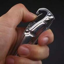 Mini Portable Pocket Knife Keychain Stainless Steel With Folding Buckle Hook For Camping, Fishing, Hiking, Construction - A - 查看 3