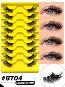 GROINNEYA 9 Pairs Natural Makeup Strip Half Eye Lashes Glam Volume Lashes D Curl Wispy Soft Half Lashes 3D Criss-Cross Semi-Eyelashes Downy Lightweight False Lashes,Random Style,Suitable For Dates And Daily,Versatile Makeup Look - fox eye lashes - View 8