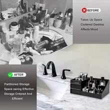 1 Large Black Watch Storage Box, Men's Perfume Storage Box, Dedicated Storage Box For Watches / Perfume / Cosmetics, Bathroom Counter Storage Box With Drawer Partition Organizer, High-Quality Storage Tool, Christmas Gift - Black - View 5
