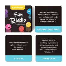 HEART BRIDGE®趣味谜语卡牌游戏 - 50张经典创意益智卡牌 | 适合家庭聚会、派对和朋友聚会的桌面游戏 | 旅行、露营、情人节、圣诞节和万圣节的完美礼物 - 黑色 - 查看 8