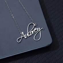 1pc Custom Name Necklace, Personalized Cursive Font Pendant, Elegant Bohemian Style, Simple DIY Custom Name Gift, Suitable For Women, Birthday Gift Jewelry Custom Cursive English Name Minimalist Elegant Stainless Steel Necklace Family Holiday Gift Ideal Gifts For Her Girlfriend, Mom, Family, Friends, Daughter, Her, Grandparents For Daily Wear, For Prom, For Teacher Gifts - 彩色 - 查看 8