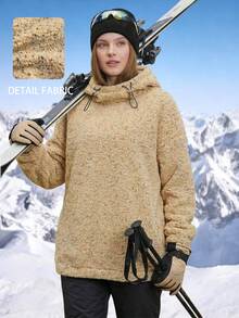 女士长袖休闲星空绒毛连帽卫衣 - 彩色 - 查看 1