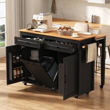 Mobile Storage Islands - Black + MDF - View 2