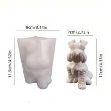 Soft & Easy Release Poodle Dog Shaped Silicone Candle Making Mold, Plaster, Resin, Soap Mold, Home Decor, Party Gift - White - View 9