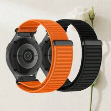 2条18mm/20mm/22mm快拆尼龙表带，兼容三星Galaxy Watch 7/4/5/6 40mm/44mm/6 Classic 43mm/47mm/Active 2/Gear S3 Classic，男女通用；尼龙表带，适用于HW Watch GT5/GT4 41mm/46mm/GT2/GT 3 42mm/46mm/HW Watch 4 Pro/GT 5 Pro；可调节腕带，适用于Garmin Fenix 7/6/5/Forerunner 945/645/265/255/Venu/Vivomove 3s/Amazfit GTR4/Bip 3 Pro/Stratos/GTS 3智能手表 - 山地紋 黑色+橙 - 查看 8