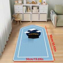 1pc Cute Asymmetrical Shape Plush Carpet, Non-Slip Washable Carpet Suitable For Religious Places And Home Prayer - Cartoon - View 3