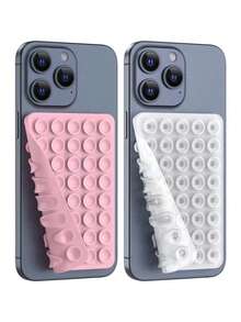 2 piezas Palo de selfie clásico de doble cara con 40 ventosas de silicona, soporte de teléfono multifuncional reutilizable y adhesivo para montaje o uso manual, adecuado para grabación de video y fotografía, gran regalo para amigos y accesorios de teléfono para el Ramadán - Multicolor - Ver 12