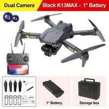 AXNEN 2026新款K13MAX折叠式双摄像头航拍无人机，具备一键降落、实时图像传输、手势拍照/录像、智能定高、路径飞行模式、360°翻转等功能，操作简便，适合初学者——是各种场合的完美礼物。 - 彩色 - 查看 16