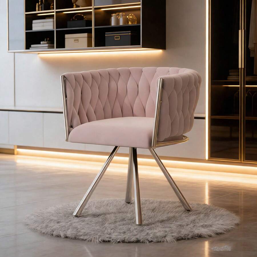 Vanity Stools - Pink + Velvet - View 1