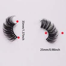 5 Pairs Of 25mm Giant Fluffy False Eyelashes! 8D Dramatic Extension, Simulation Thick And Dense, Shining Throughout The Entire Field - Black - View 6