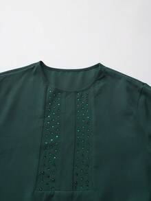 2pcs African Traditional Men's Outfit, Includes Top And Pants, Dashiki Print, Suitable For African American Men, Wedding, Groomsmen, Holiday, Party - Dark Green - View 8