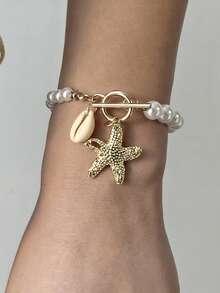 2件套 时尚百搭贝壳海星项链手链首饰套装 - 款式1 - 查看 2