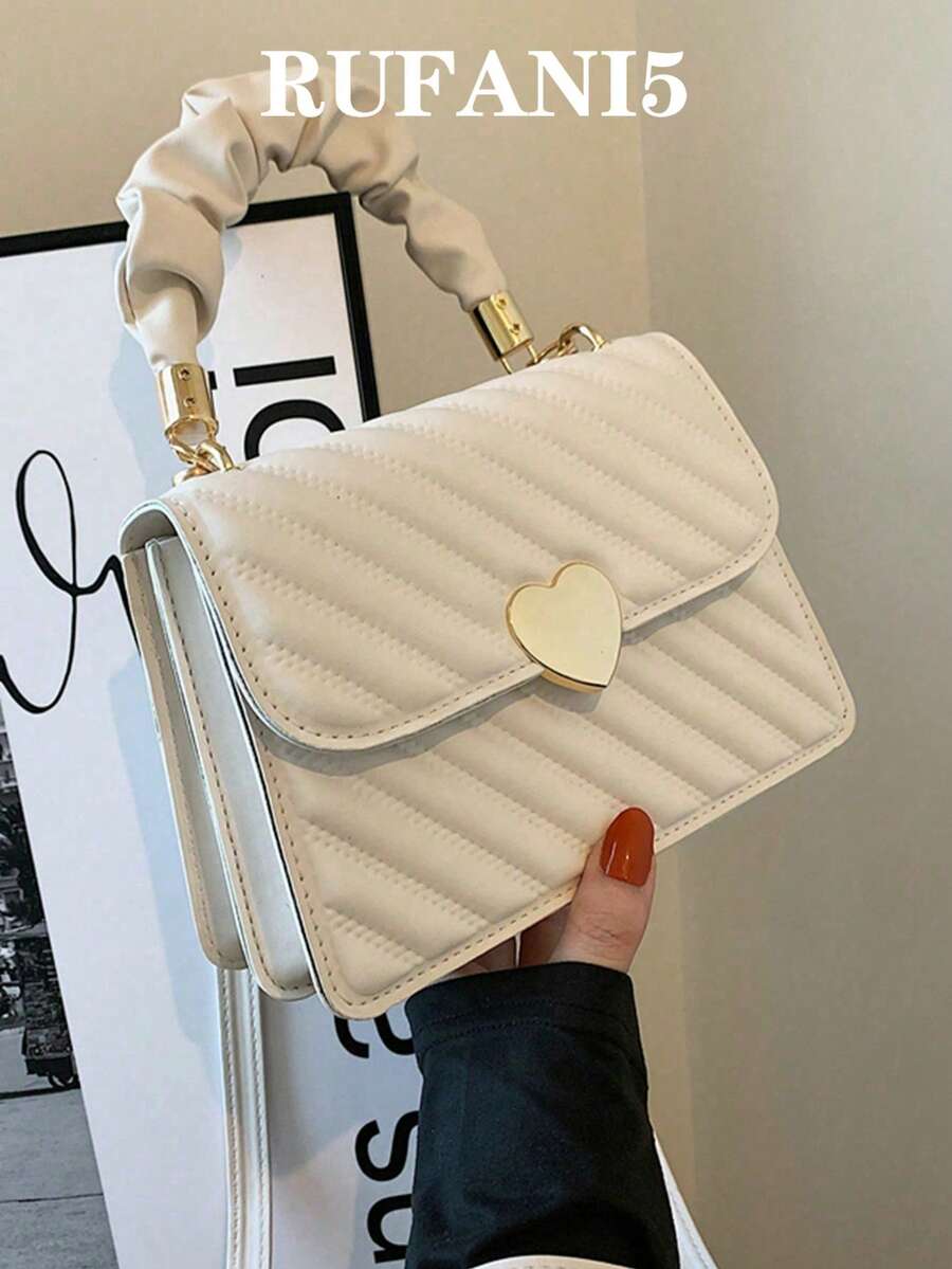 Sac carré léger et décontracté avec bouton-pression en forme de cœur pour adolescentes, femmes, étudiants, débutants et cols blancs. Parfait pour le bureau, l'université, le travail, les affaires, les déplacements, l'extérieur, les voyages, les sorties.