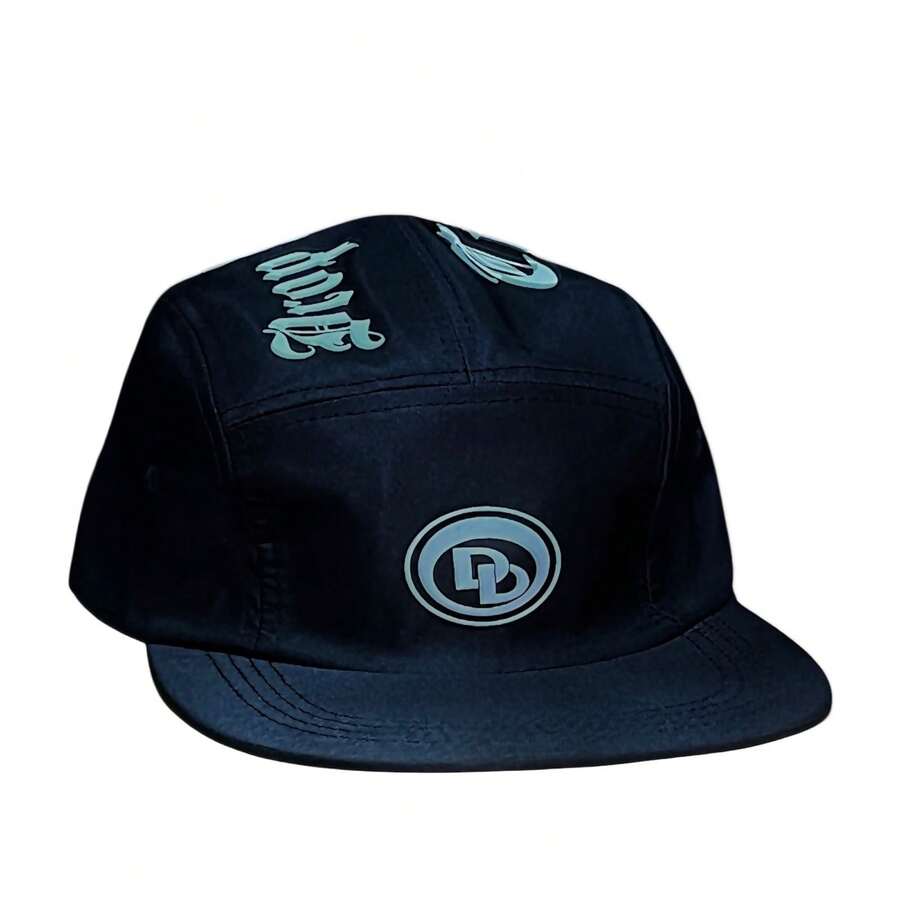 Black Graphite Five Panel Cap On - Black Mod - View 1