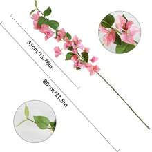 5-częściowy bukiet kwiatów bugenwilli w intensywnym, czerwonym kolorze, z długimi łodygami, odpowiedni do dekoracji domu, biura i jako ozdoba stołu weselnego (wazon nie jest dołączony) - Wielokolorowe - Zobacz 7