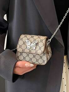 女士单肩腋下斜挎迷你口红包 - 棕色 - 查看 1