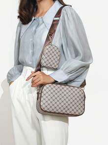 Bolso de cámara vintage de alta gama de moda retro y elegante para mujer - Gris - Ver 3