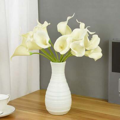 10pcs Calla Artificial Flowers Calla Lily Fake Flower Bouquet Wedding Party Bridal Shower Bouquet Home Table Flower Decoration