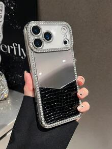 Fashionable Rhinestone Crocodile Skin Pattern Phone Case - Multicolor - View 6