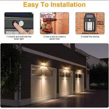 LiHangStar 1/2/4/8pcs Outdoor Solar Wall Lights With Motion Sensor, 3 Lighting Modes Solar Flood Lights, Suitable For Yard, Outdoor, Porch, Driveway, Garage, Street, Emergency Use - Solar-powered Sensor Wall Lamp - View 6
