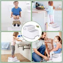 Taburete de Aseo Infantil - Taburete de 2 escalones para niños pequeños, Segura y Antideslizante, Adecuada para Que los niños se laven Las Manos, se cepillen los Dientes, vayan al baño - Negro - Ver 7