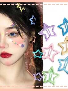 Kit Of 100 Colorful Star Hair Clips, Y2K Style, Dopamine/Anti-Slip, For Girls - 30 件裝 - 查看 9