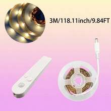 2835RGB 人体感应 LED 灯带，电池盒安装，电池或 USB 供电，暖白/冷白可选，柔和明亮的色彩，适用于楼梯、入口、衣柜、书房、卧室（不含电池） - CT-White light/Warm light - 查看 12