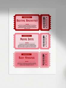Printable Date Idea Coupons, Digital Download Vouchers, Anniversary, Valentine'S Day, Date Night, Custom Love Coupons,Gifts For Wives, Family, Friends, And Colleagues, Valentine's Day, Wedding Season, Souvenirs, Bridesmaid Gifts, Ramadan - Multicolor - View 6