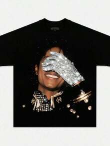 Jackson Glove Graphic T-Shirt Vintage 90s Tee - 黑色 3 - 查看 6