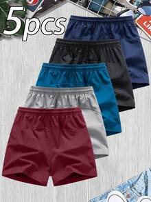 Bộ 5 quần short thể thao nam mùa hè thoáng khí, nhanh khô, quần short thường ngày. - Nhiều màu - Xem 2