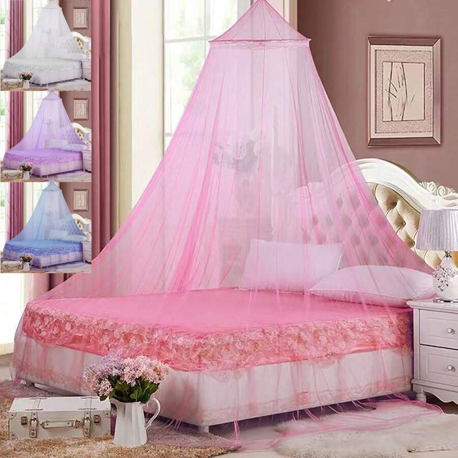1pc Foldable Portable Mosquito Net, Round Canopy, Princess Style, Suitable For Bed - Dome Mosquito Net - View 1