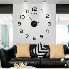 2026 Modern Design Large 3D DIY Quartz Clock, Fashionable Mirror Surface Sticker, Living Room Home Decor Wall Clock - 1PC - View 9