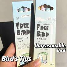 4 piezas Bolígrafos con forma de pájaro neutros y lindos, con Body giratorio de calidad, punta de bolígrafo de 0.5 mm, bolígrafos de secado rápido para estudiantes, útiles escolares esenciales, regalo, regalo del Día de San Valentín - La punta del pájaro - Ver 8