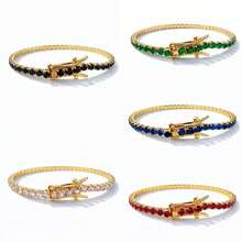 Riviera Luxury Bracelet With Colored Cubic Zirconia | Gold/Silver Plated | Copper Base | Secure Clasp - Women's - 5 lõi - Xem 4