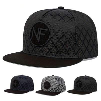 1pc Men's NF Letter Embroidered Snapback Hat, Casual Baseball Cap For Street Hip Hop Fashion, Suitable For Spring, Autumn, Travel, Beach